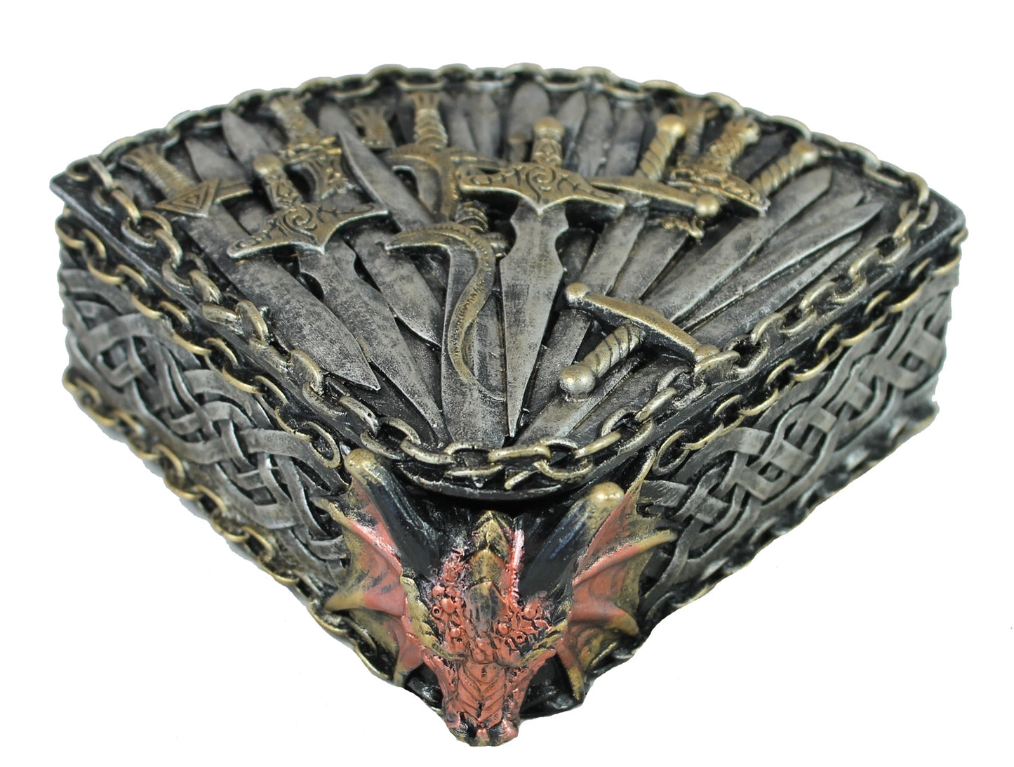 Schmuckschatulle Aufbewahrungsbox Drachendose Drachen Figur Schmuckkästchen - Hochwertiges Accessoire