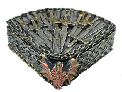 Schmuckschatulle Aufbewahrungsbox Drachendose Drachen Figur Schmuckkästchen - Hochwertiges Accessoire
