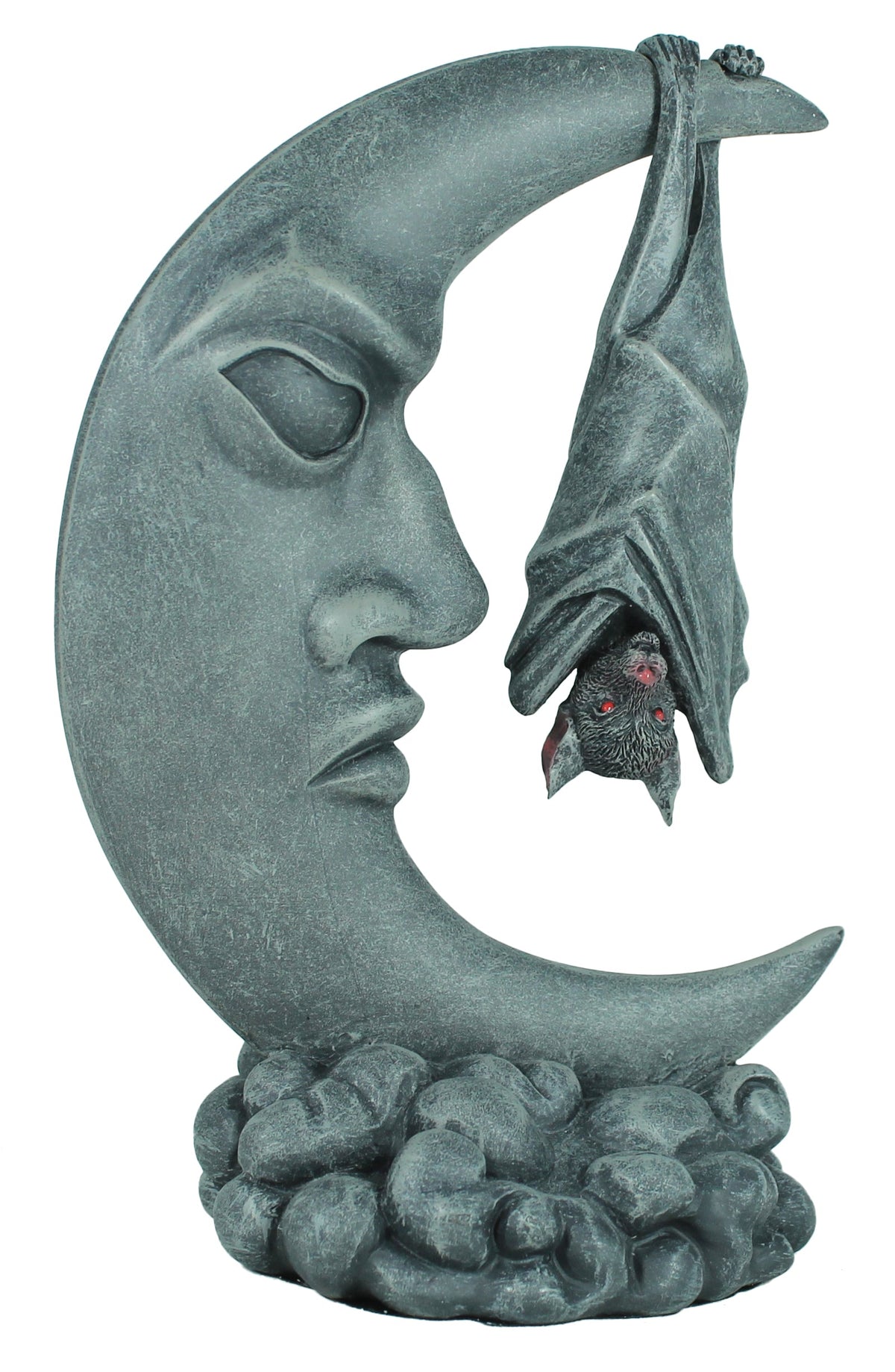 Fledermaus am Mond Dekofigur – mystische Gothic Wandfigur