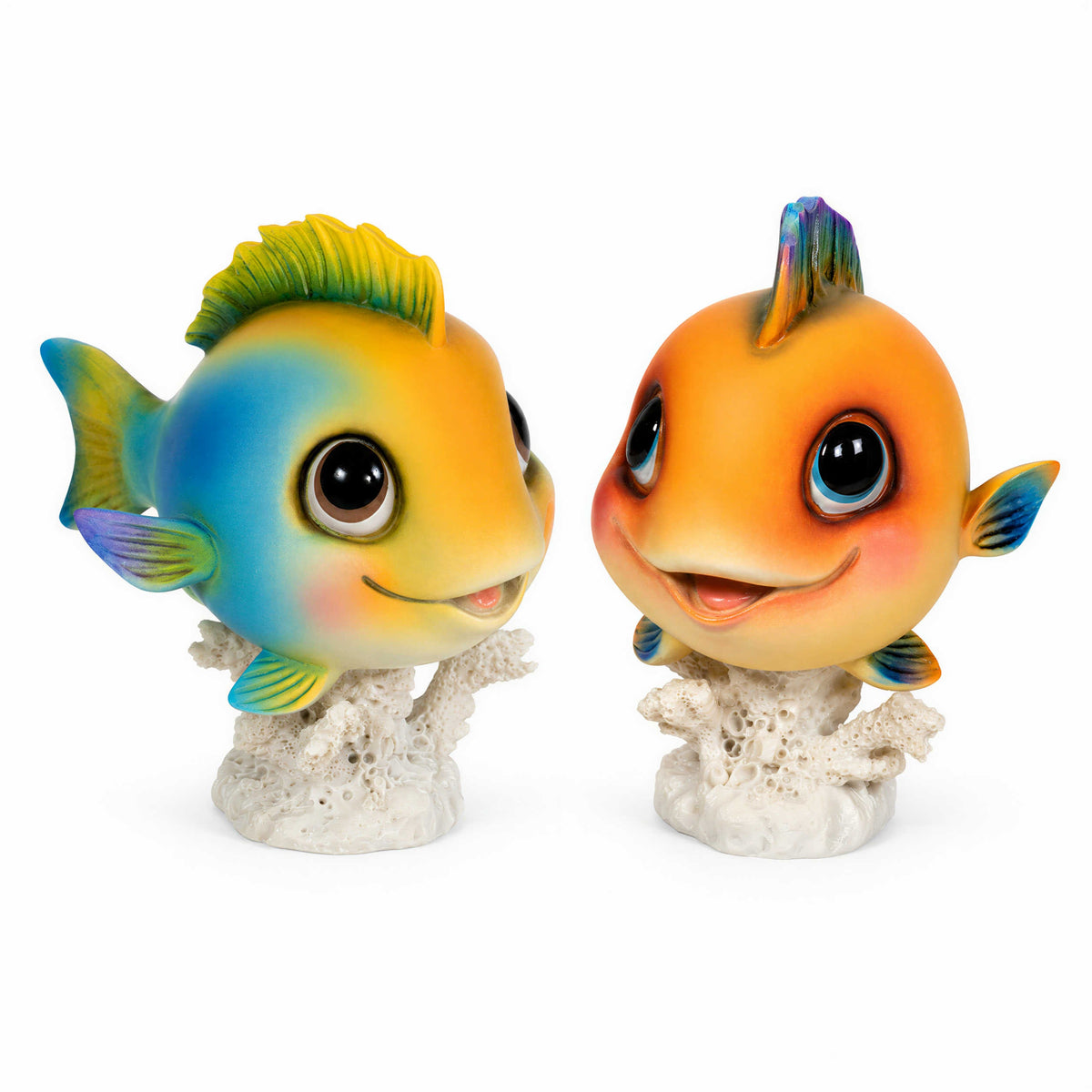 Glänzende Fischfigur GlossiBande in Blau oder Orange – maritime Deko innen & außen
