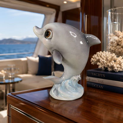 Delfin Dekofigur in Hochglanz – maritime Figur in 2 Größen