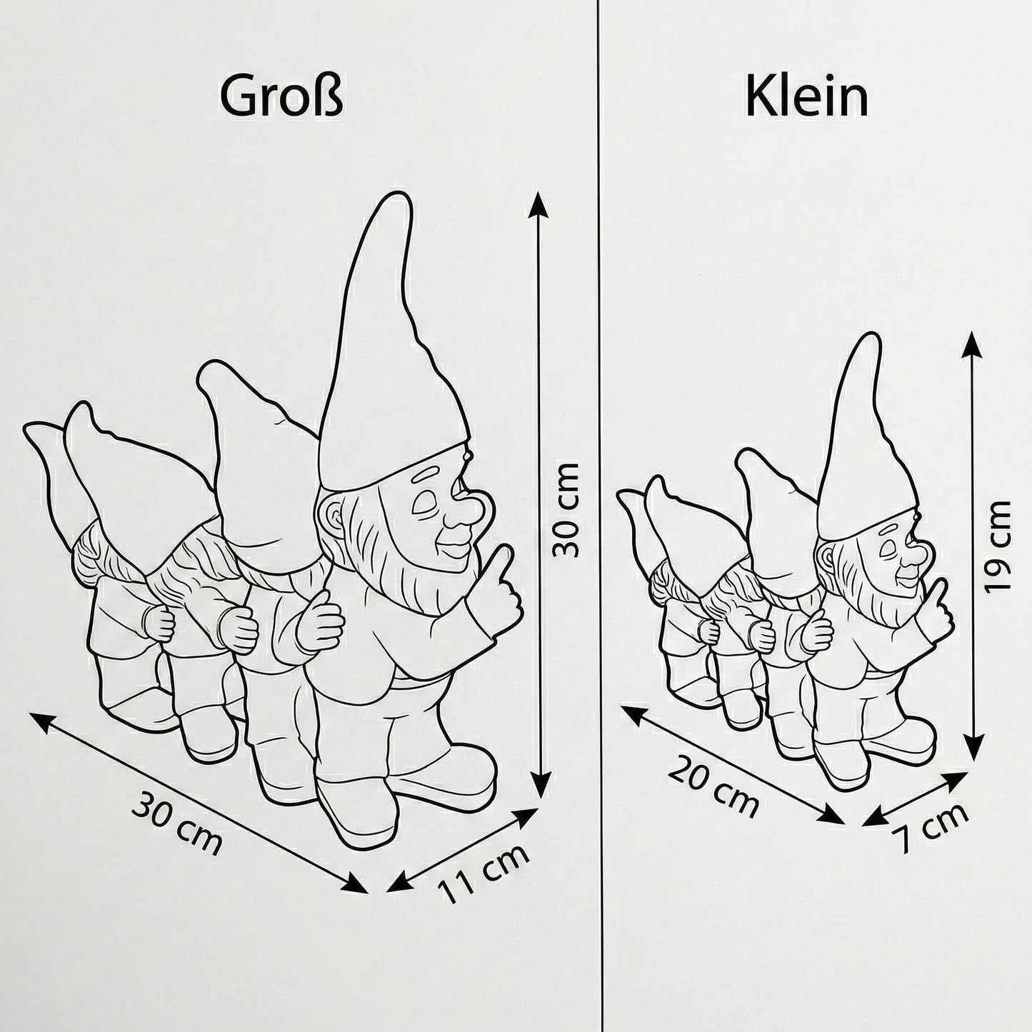 Gartenzwerg Zwergen Polonaise -GartenPoser- Zwerg Deko in Pastell Hochglanz 2 Größen (LinePoser)