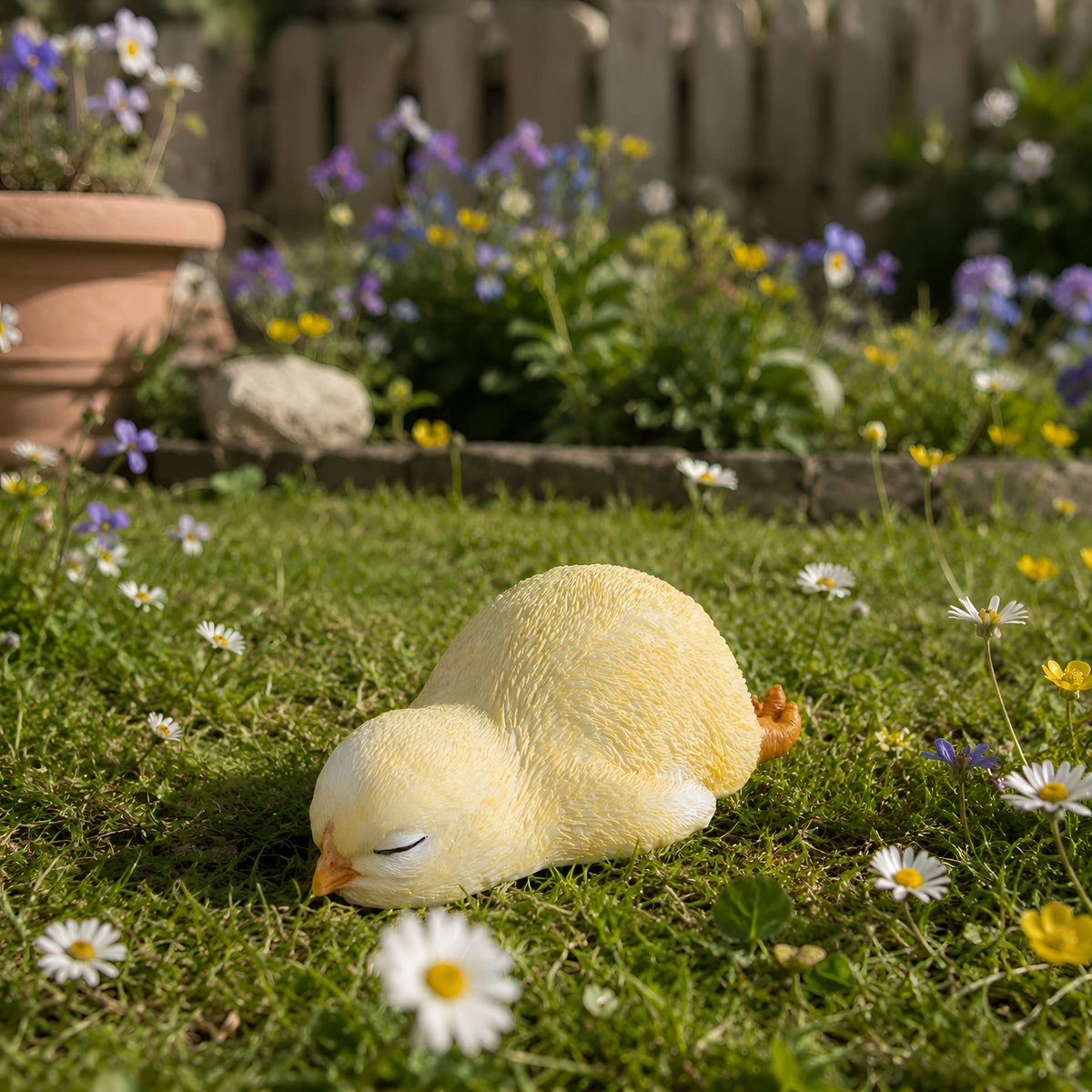 Kükenfigur Schlafendes Küken als Dekofigur für Osterdeko in Haus & Garten