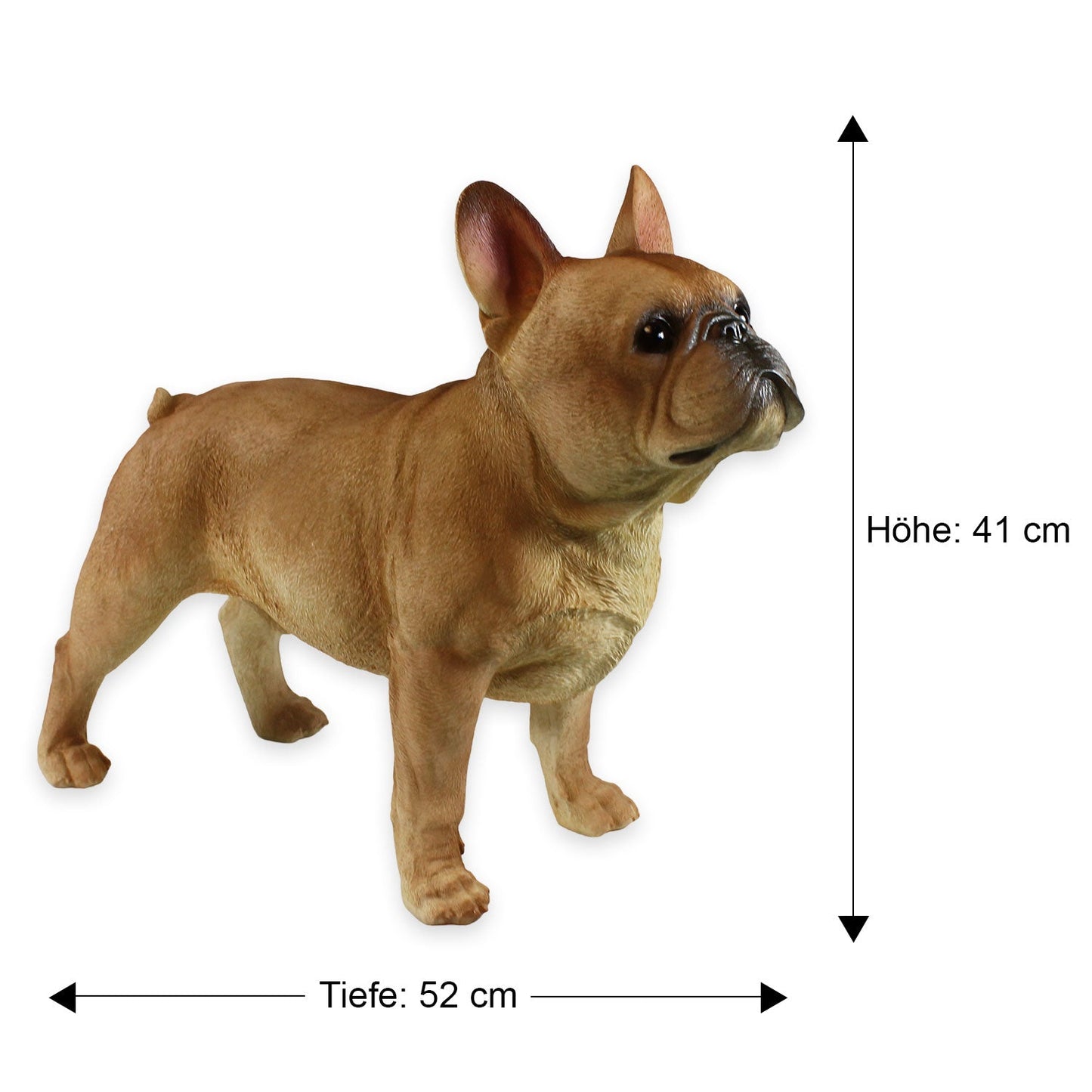 Hunde Figur Bulldogge Figur stehend | französische Bulldogge Deko Hundefiguren lebensecht