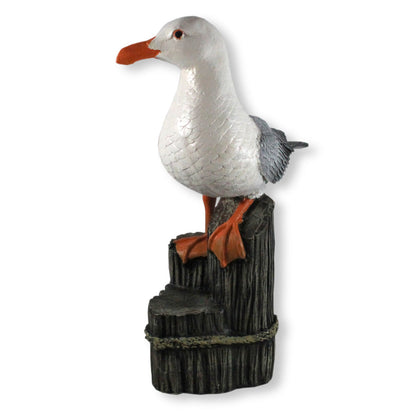 Möwe Dekofigur Möwe auf Poller Deko Möwe auf Poller Maritime Dekoration Gartenfigur Möwe
