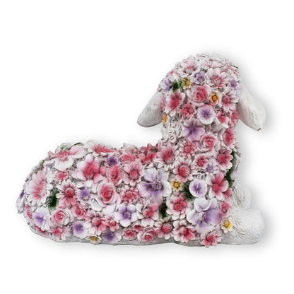 Lamm Figur liegend Blumenlamm Deko Lämmchen liegend Deko Lamm