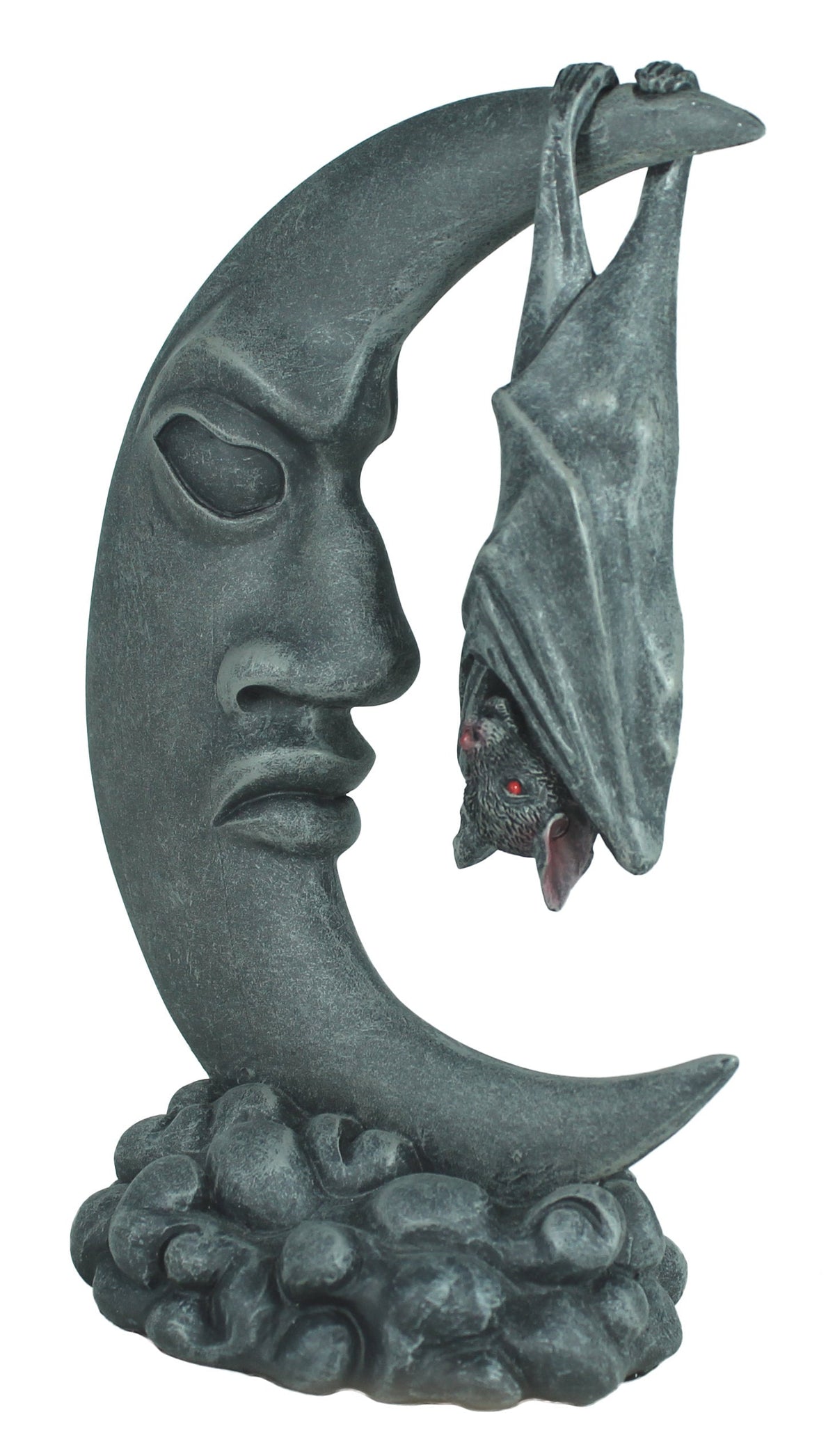 Fledermaus am Mond Dekofigur – mystische Gothic Wandfigur