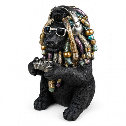 Löwenfigur Urban Royals mit Dreadlocks, Controller & Kopfhörern Löwe Figur