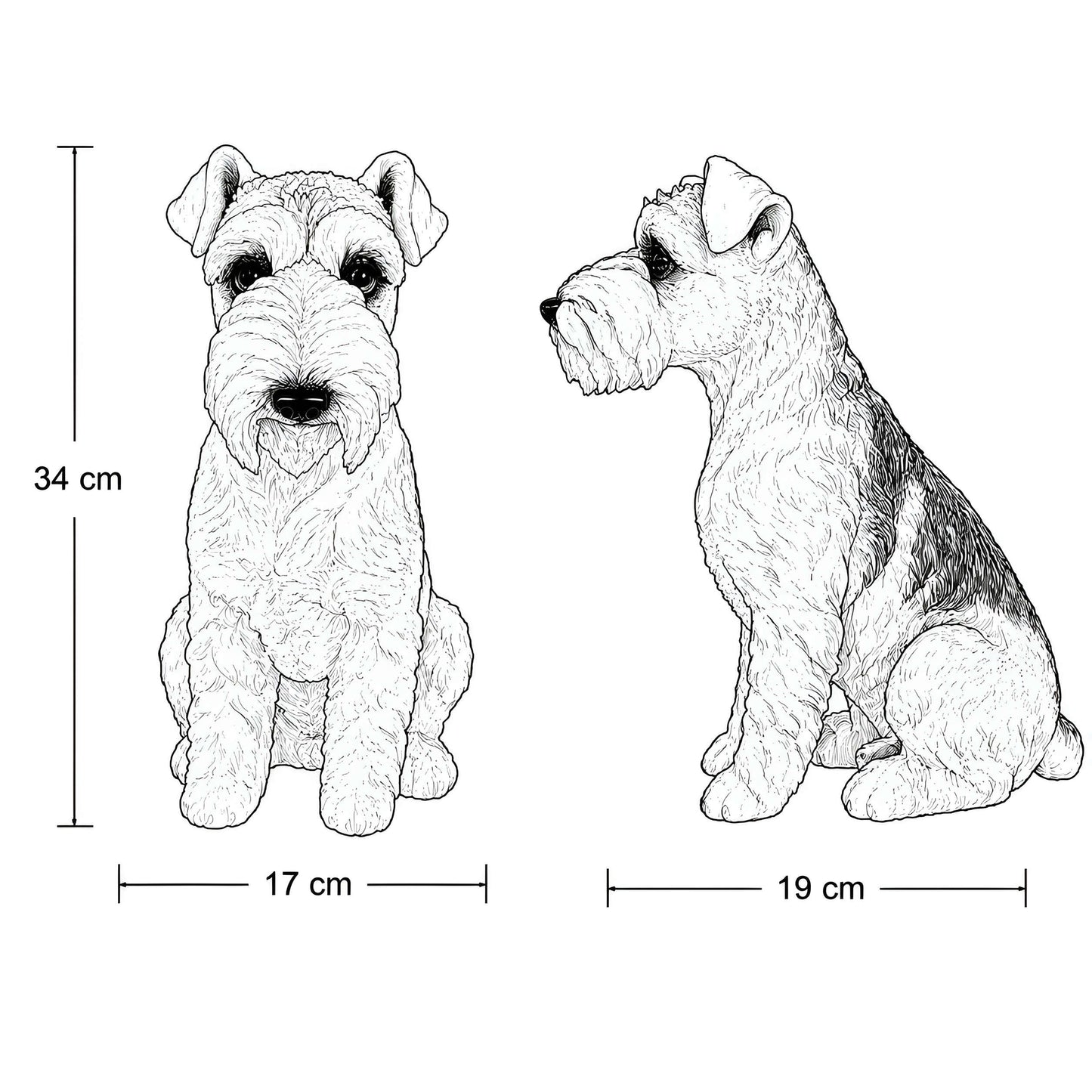 Lebensechte Foxterrier Dekofigur für den Garten – Hundefigur