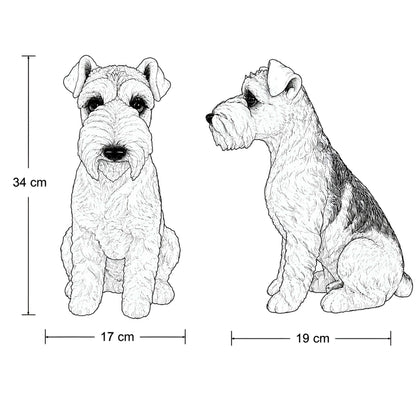 Lebensechte Foxterrier Dekofigur für den Garten – Hundefigur