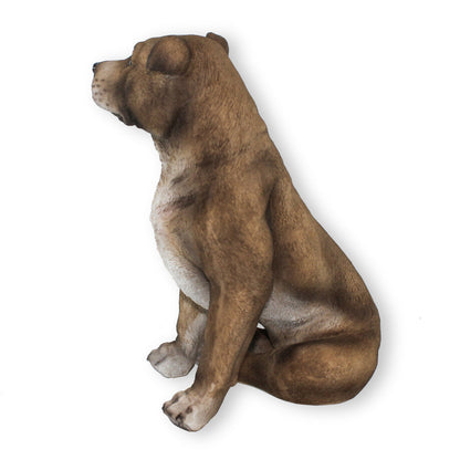 Hunde Figur Bullterrier sitzend Hund Terrier Tierfigur Hundefigur