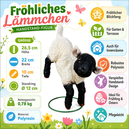 Verspieltes Lamm Dekofigur Set für den Garten – 3 Schafmotive