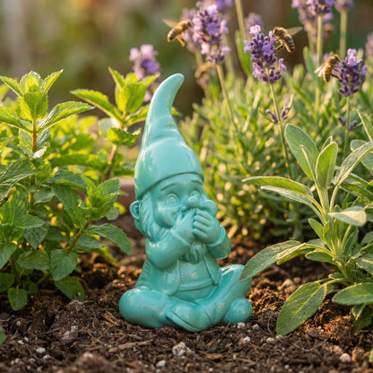 Gartenzwerg nichts sagen -GartenPoser- Zwerg Deko in Pastell Hochglanz 2 Größen 6 Farben (MutePoser)